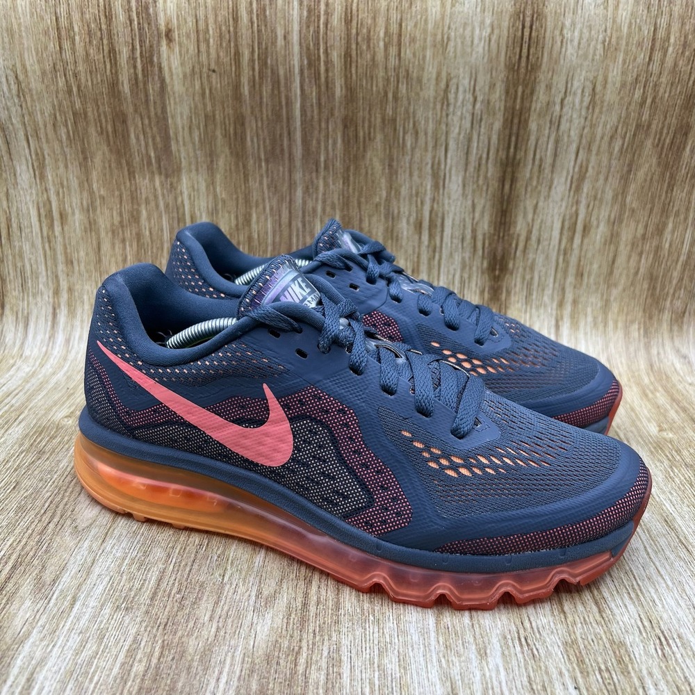 Nike Air Max 2014 Running Shoes Women's Size 9 Grey Mango Peach 621078-003